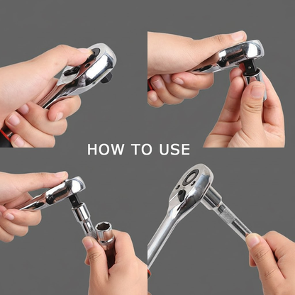 Denlio® 12-Piece 1/4 inch Ratchet Socket Set for Home Repair & Daily Maintenance