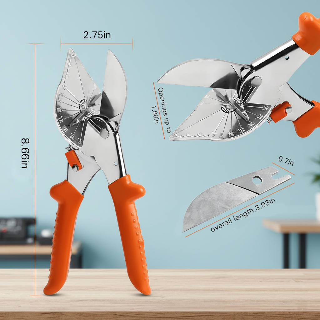 Denlio® Adjustable Miter Shears – Versatile Precision Tool for Moulding, Trim, and Home Repair Projects (45°–135°)