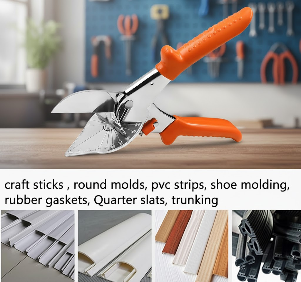 Denlio® Adjustable Miter Shears – Versatile Precision Tool for Moulding, Trim, and Home Repair Projects (45°–135°)