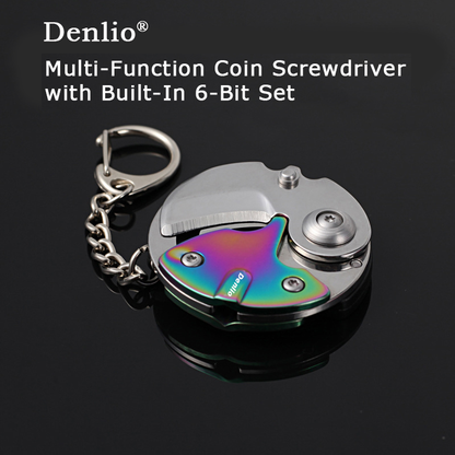 Denlio® Compact Folding Multitool Keychain Tool with Screwdriver Set – Mini Utility Cutter for Home Repair & Daily Maintenance