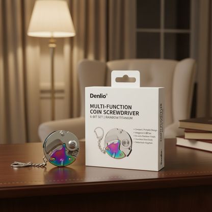 Denlio® Compact Folding Multitool Keychain Tool with Screwdriver Set – Mini Utility Cutter for Home Repair & Daily Maintenance