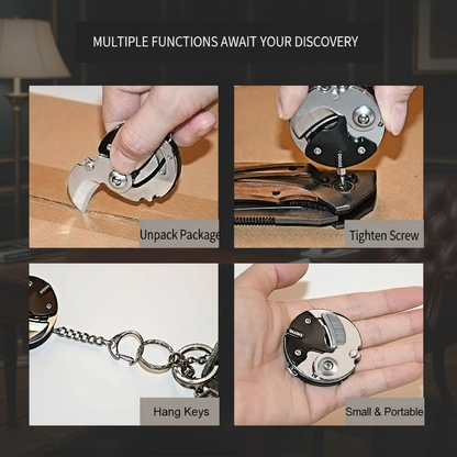 Denlio® Compact Folding Multitool Keychain Tool with Screwdriver Set – Mini Utility Cutter for Home Repair & Daily Maintenance